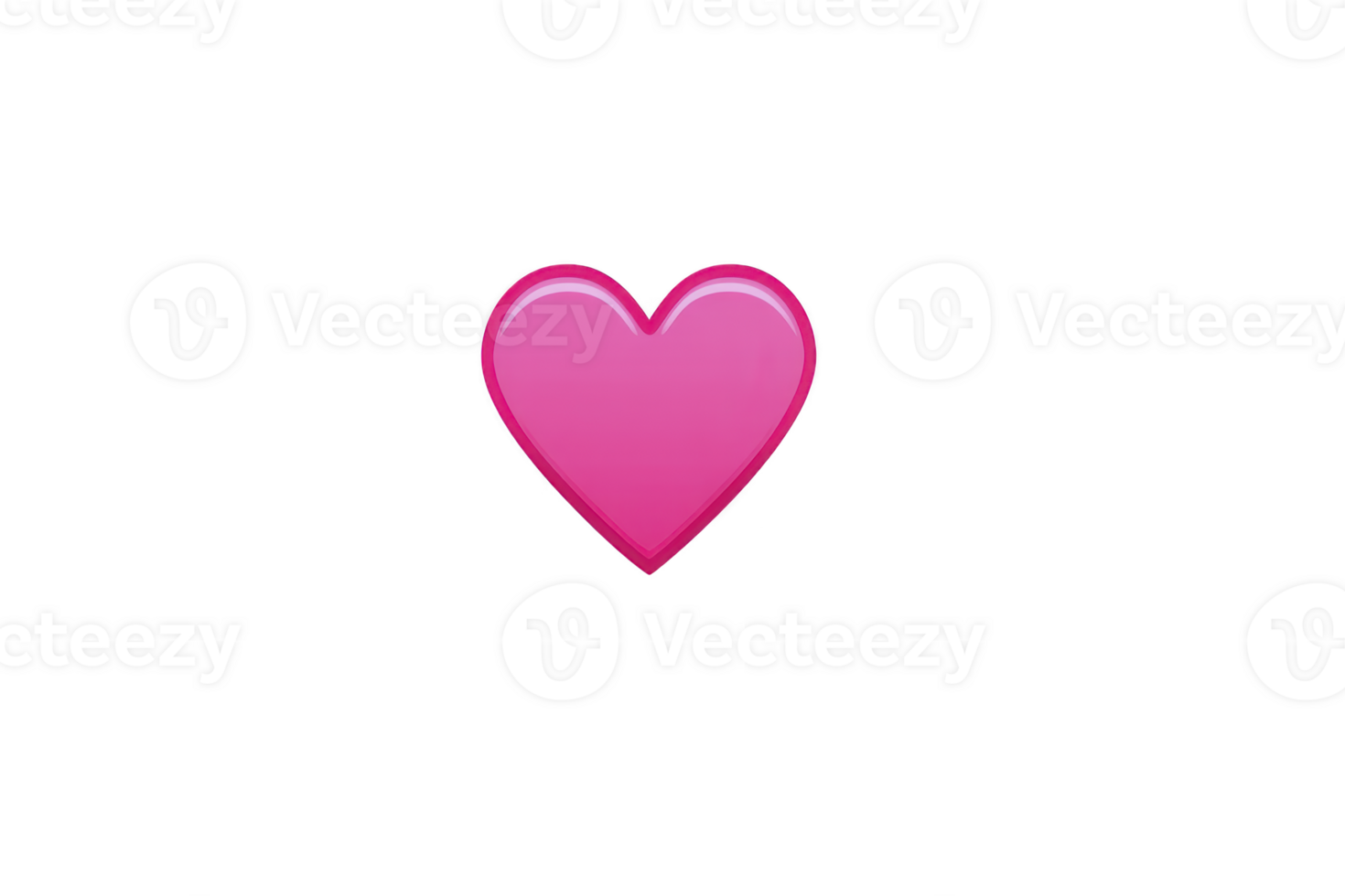 Shiny pink heart symbol with glossy finish, isolated on transparency background, conveys love and affection. Perfect for romantic or playful designs png