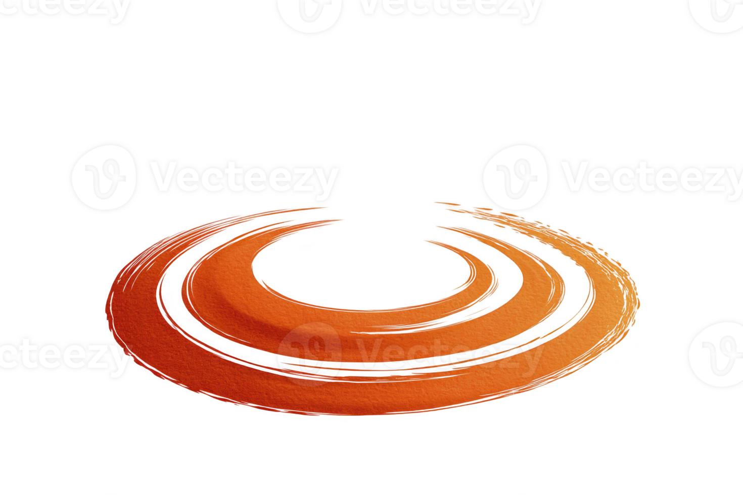Dynamic, abstract orange swirl design on transparent background, creating sense of motion and energy. vibrant color and fluid shape make it suitable for modern graphic projects png