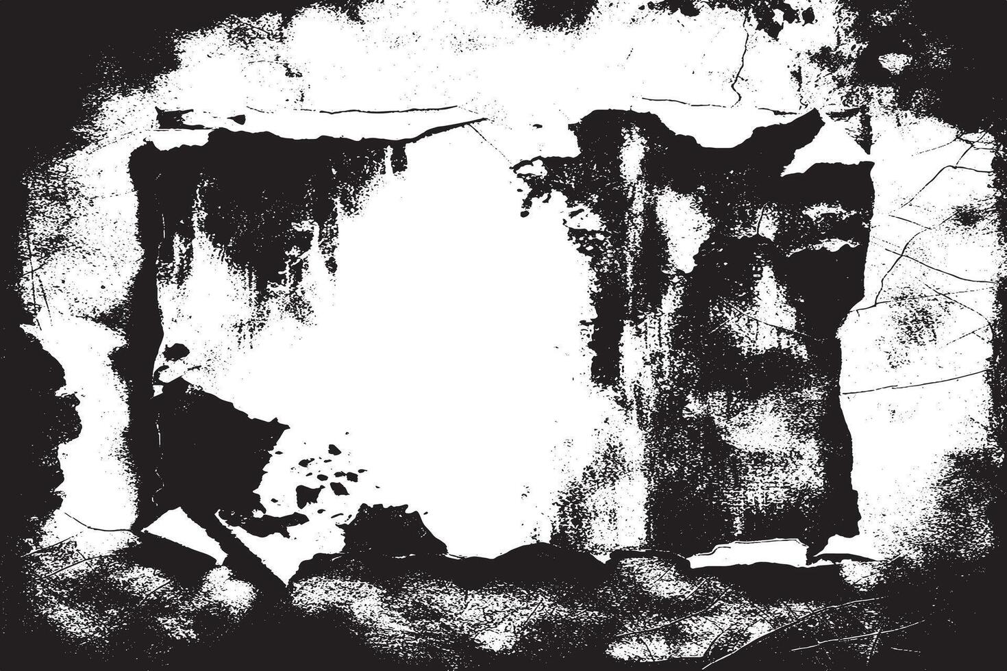 High-res black and white peeling wall texture with cracks and grunge effects. Ideal for backgrounds, posters, overlays, and design projects that need a raw, distressed, and weathered aesthetic. vector