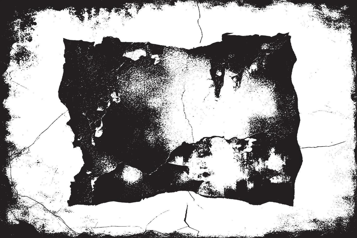 Grunge-style torn paper texture with cracked edges and rough border. Perfect for overlays, posters, backgrounds, album art, or digital design needing a vintage or distressed effect. vector