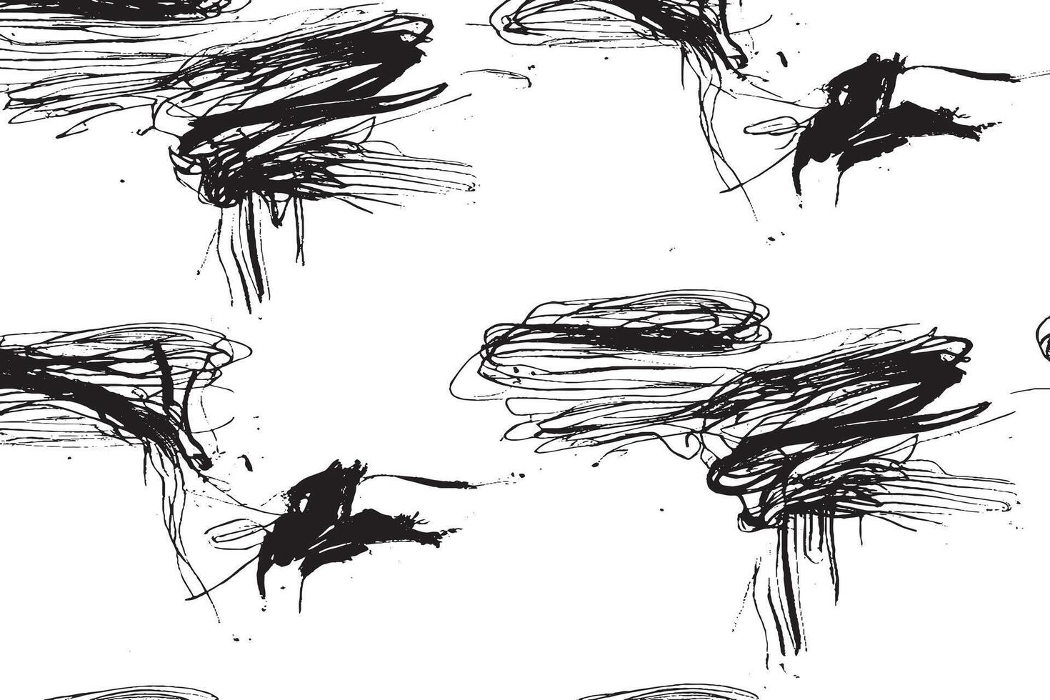Explore this high-resolution abstract black ink scribble art, perfect for modern design, backgrounds, prints, or fashion. A bold, expressive, and unique monochrome digital artwork pattern. vector
