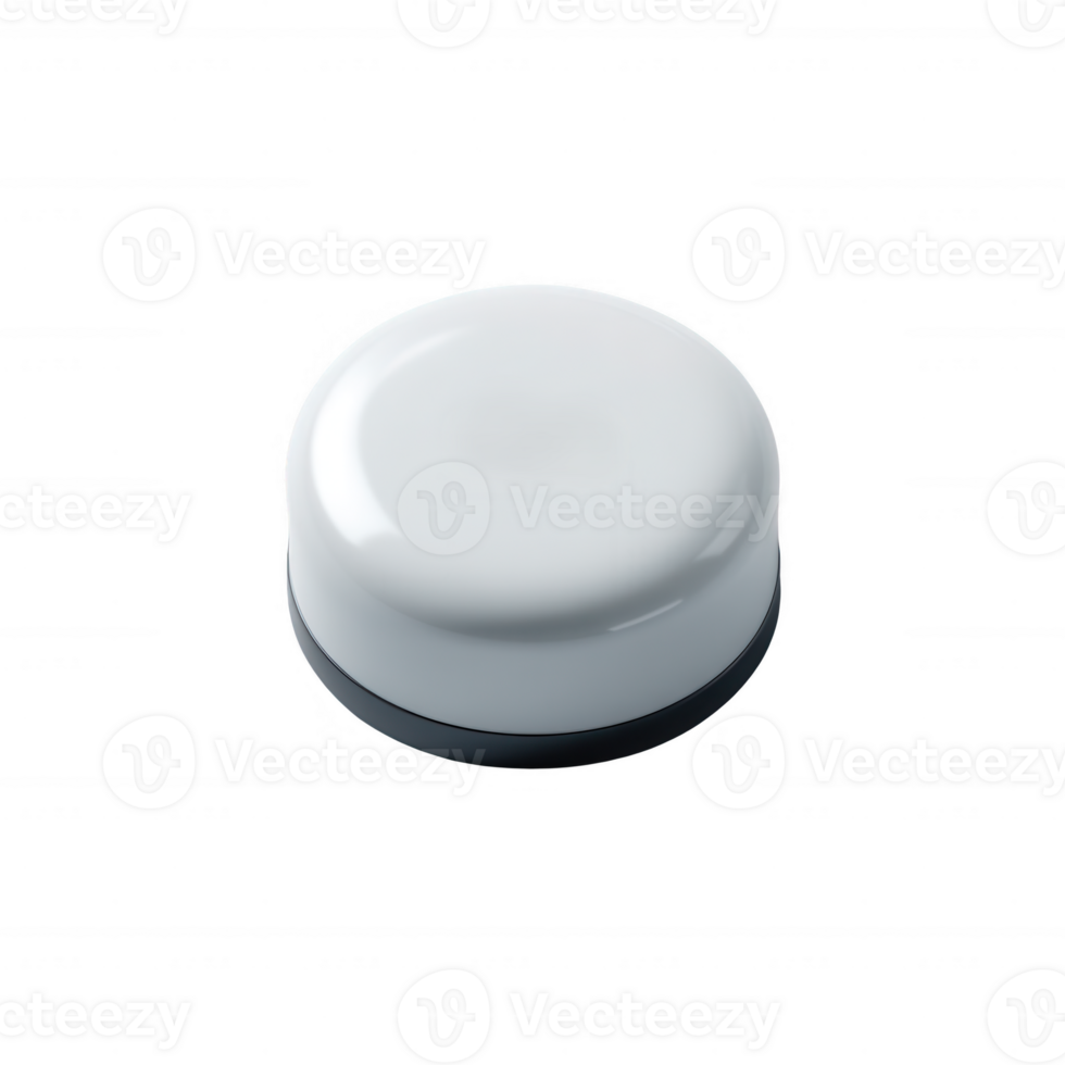 A sleek, round white object with a smooth surface against a white isolated background, ideal for product display and creative design purposes. png