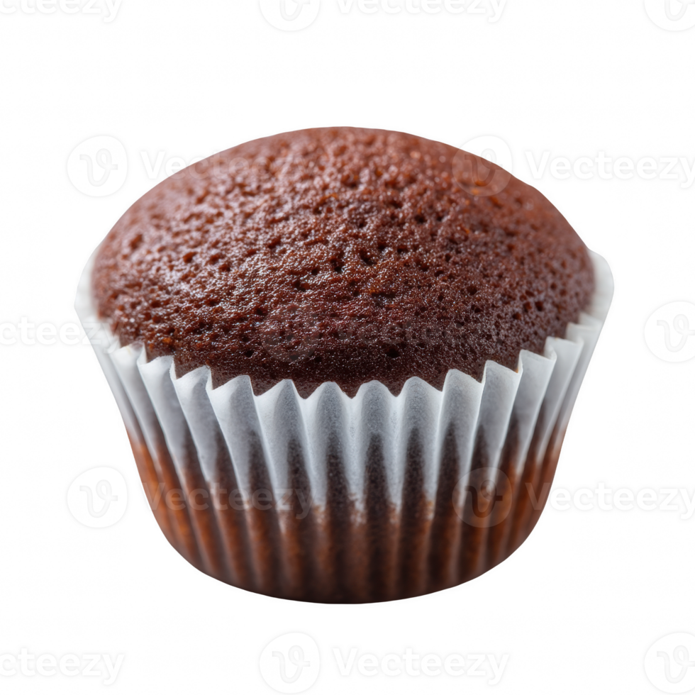 Delicious chocolate muffin on a white isolated background. Perfect for dessert, snack, or baking recipes. Soft, moist, and fluffy texture makes it irresistible. png