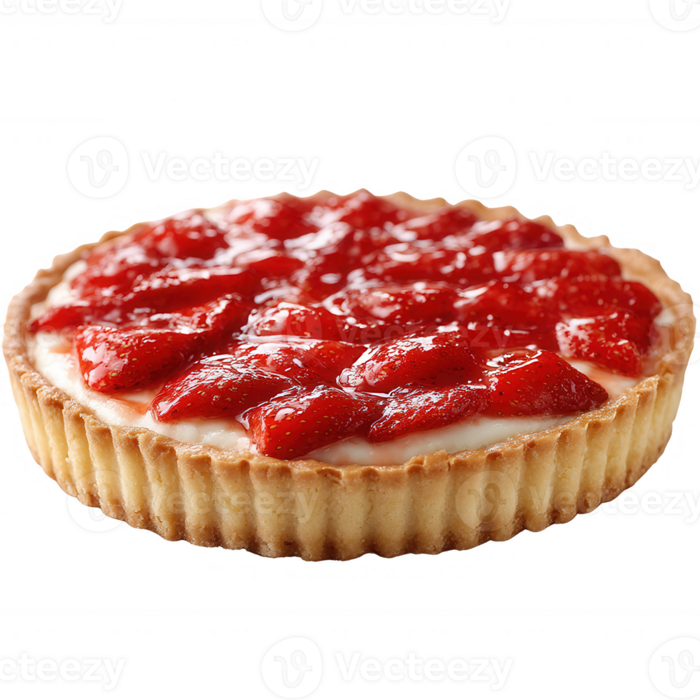 Delicious strawberry tart featuring a crisp shell filled with creamy filling and topped with fresh strawberry glaze. Perfect for dessert lovers and pastry enthusiasts. png