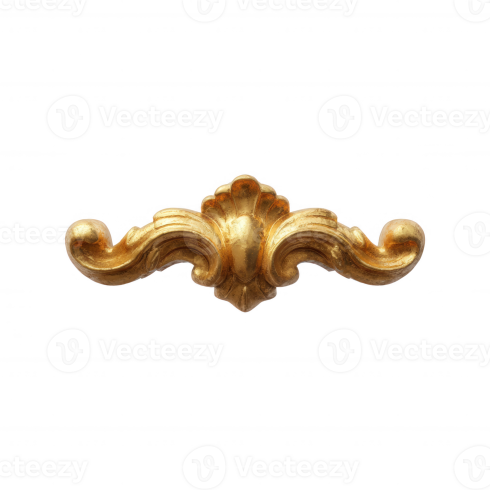 Elegant golden decorative element, ideal for adding a touch of luxury to any design project, isolated on a white background for versatile use. png