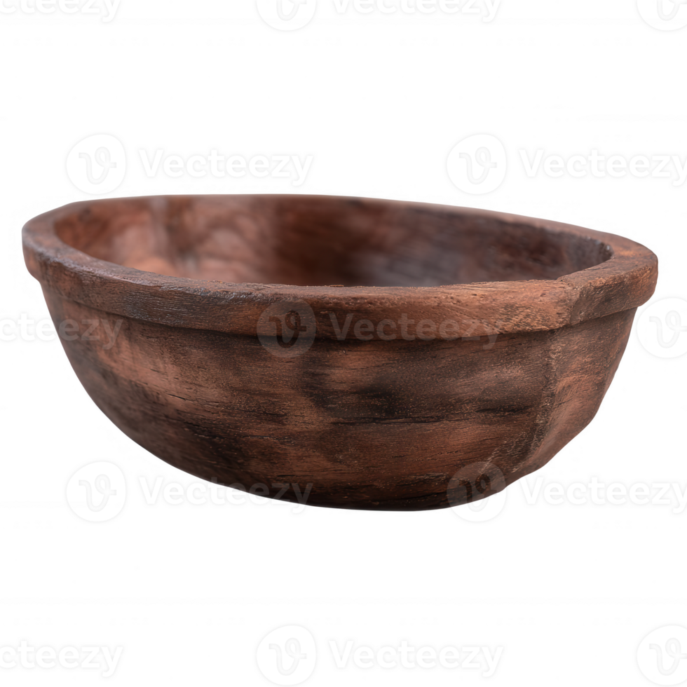 Handcrafted clay bowl with a rustic finish, perfect for serving or decoration. png
