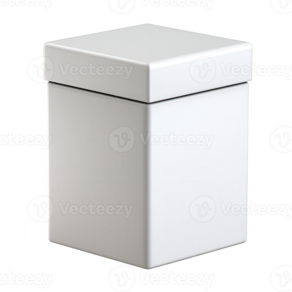 Minimalistic white gift box with a lid, perfect for presentations, packaging, or creative projects. Versatile and stylish design, ideal for showcasing your branding or products. png