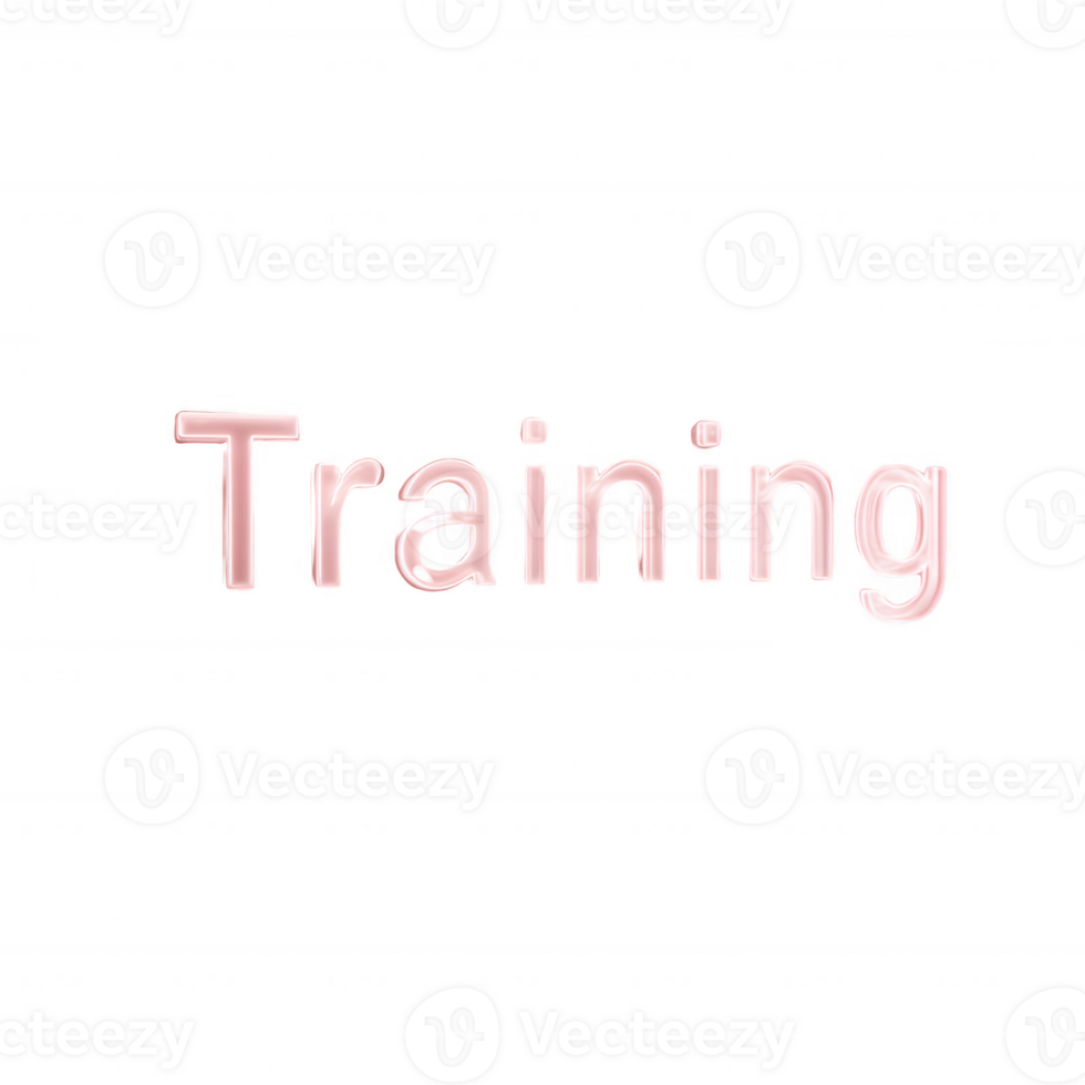 Stylized text displaying the word 'Training' in a modern font against a minimalist black background, ideal for fitness and educational themes. png