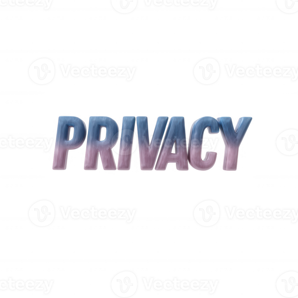 Stylized text 'Privacy' with a gradient color effect on a transparent background, suitable for digital and print use. png
