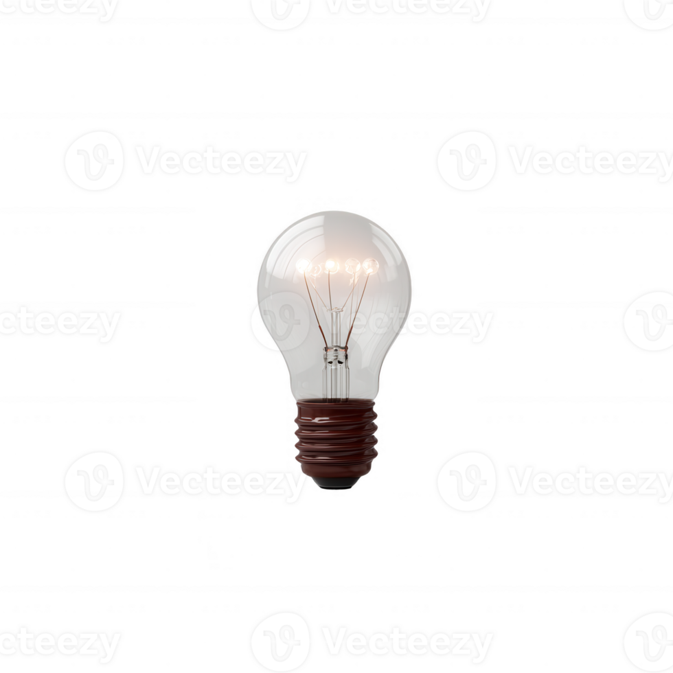 Vintage light bulb on white isolated background, showcasing its intricate filament design and classic shape, perfect for creative projects or retro-themed designs. png