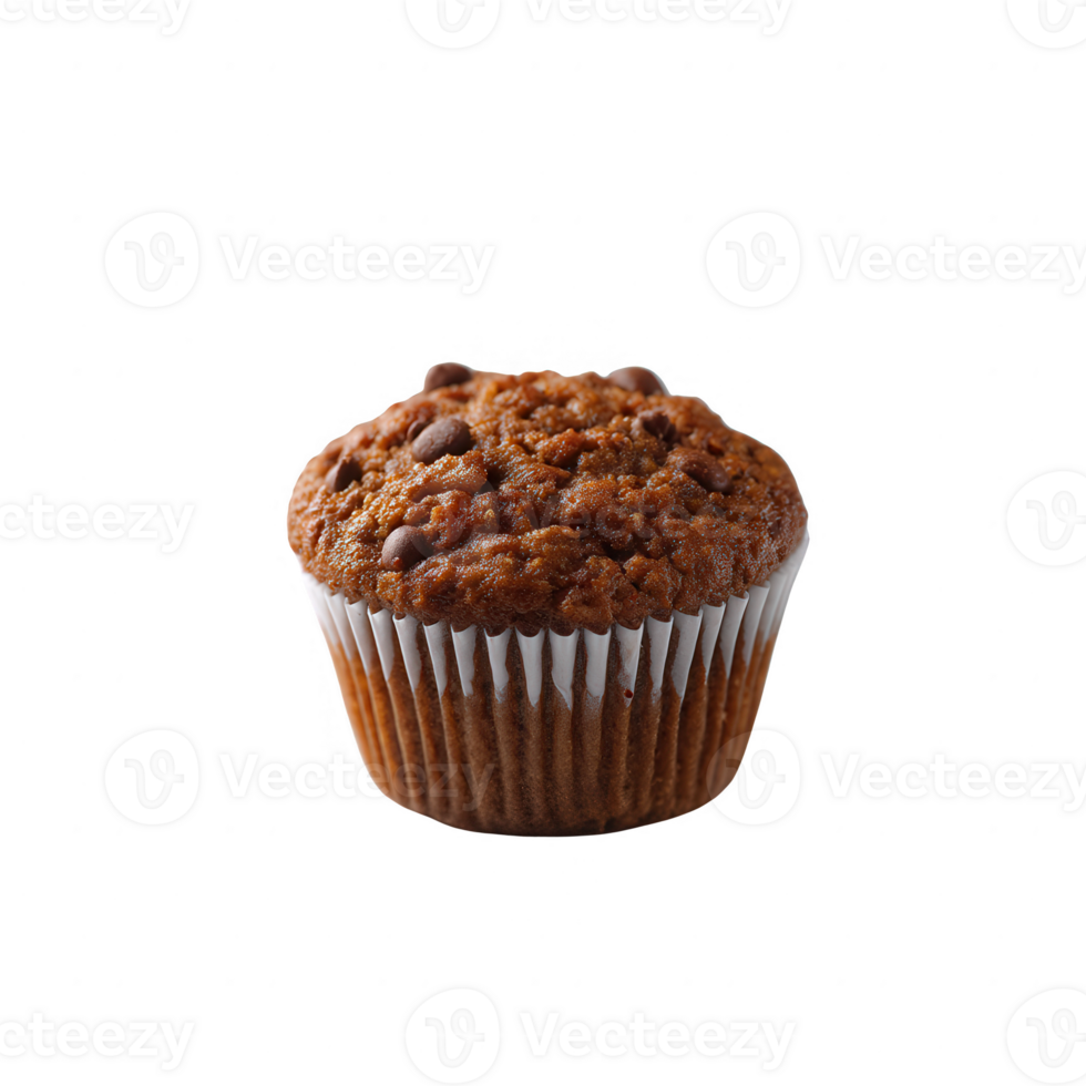A freshly baked muffin with a golden brown top and a textured surface, set against a white isolated background, perfect for culinary and bakery-themed projects. png