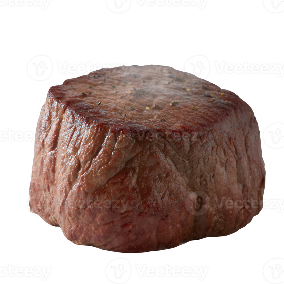 A juicy, succulent cut of beef, ready for grilling or roasting, showcasing its rich textures and marbling, placed on a white isolated background for emphasis. png
