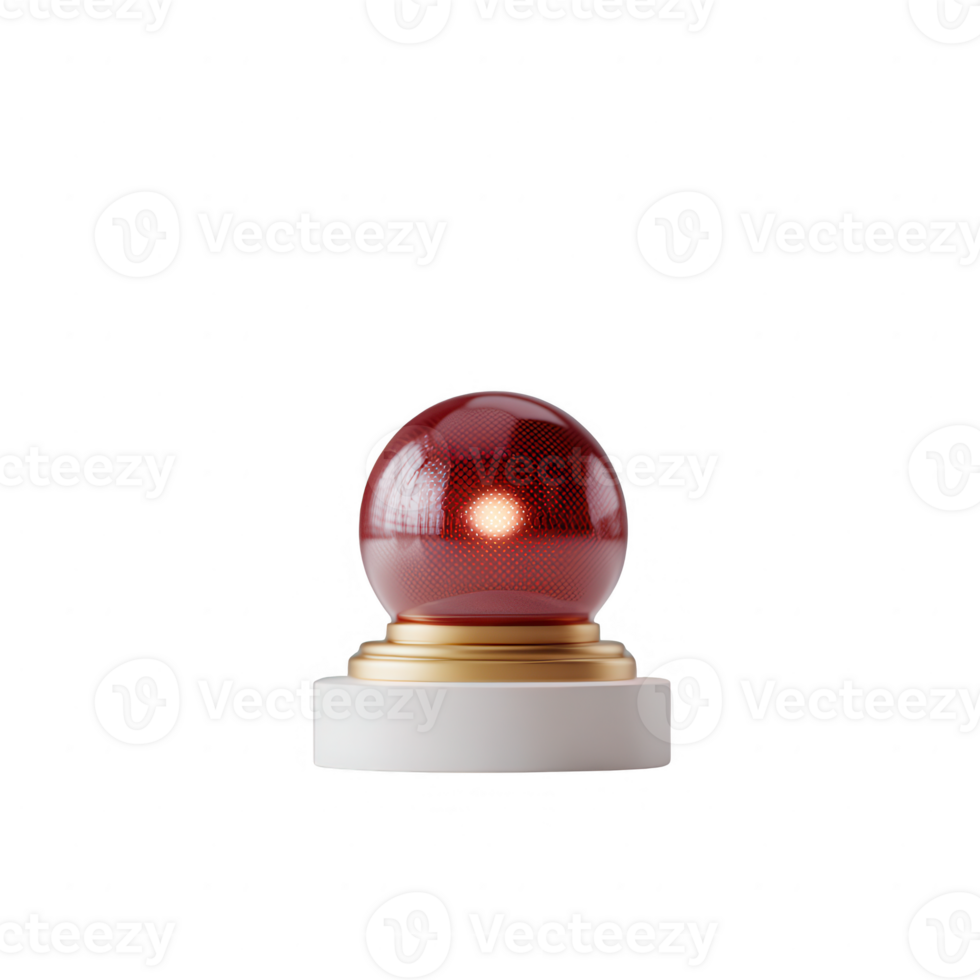 A stylish red globe-shaped light fixture with a golden base, showcasing modern design. Ideal for interior decor and lighting inspiration on a clean, white background. png