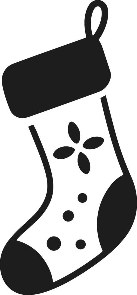 Floral Christmas Stocking Silhouette for Holiday Design Projects vector