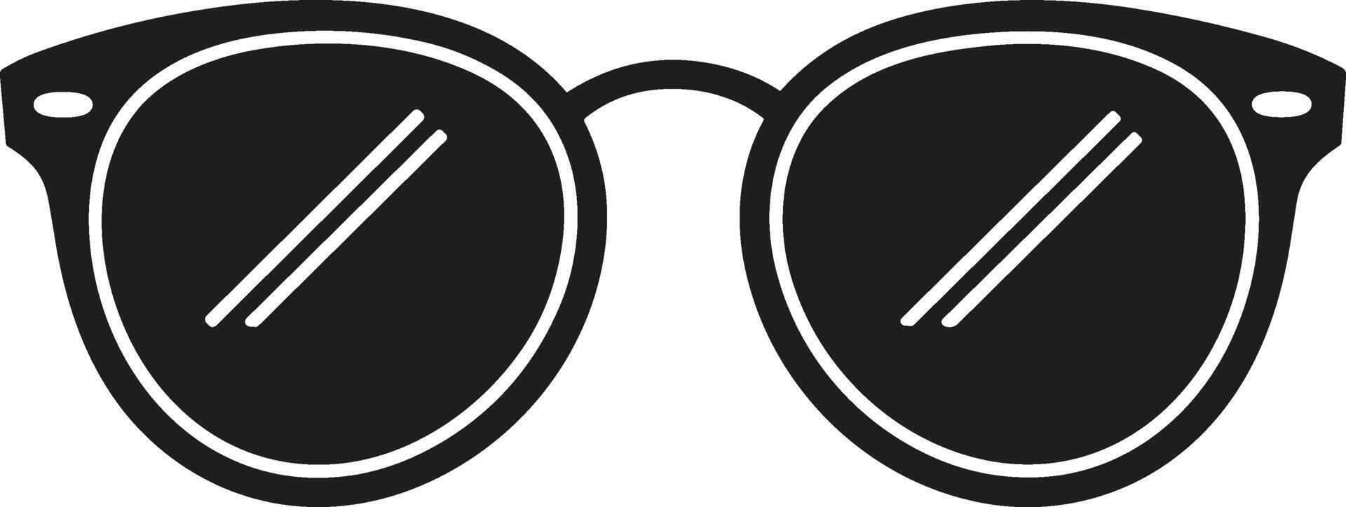 Round Sunglasses Silhouette - Minimal Black Eyewear Illustration vector