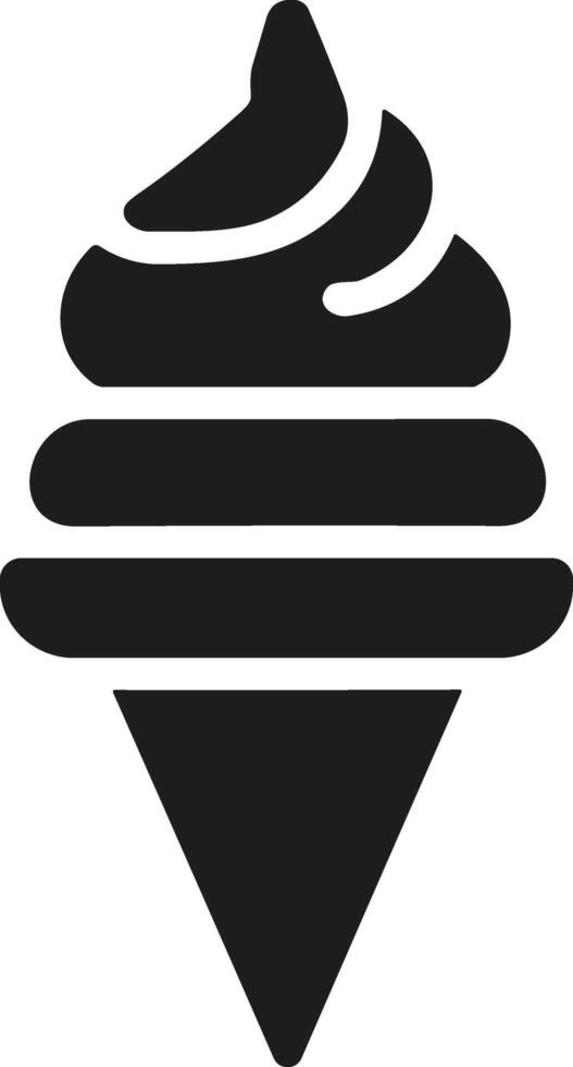 Ice Cream Cone Silhouette - Minimalist Frozen Dessert Illustration vector