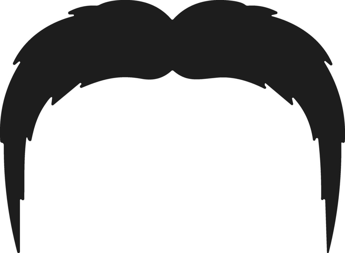 Retro Mustache and Hair Silhouette for Barber and Hipster Styles vector