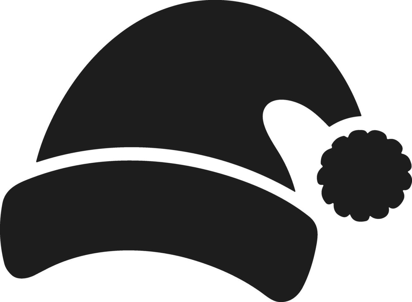 Classic Santa Hat Silhouette - Minimalist Christmas Clipart Design vector