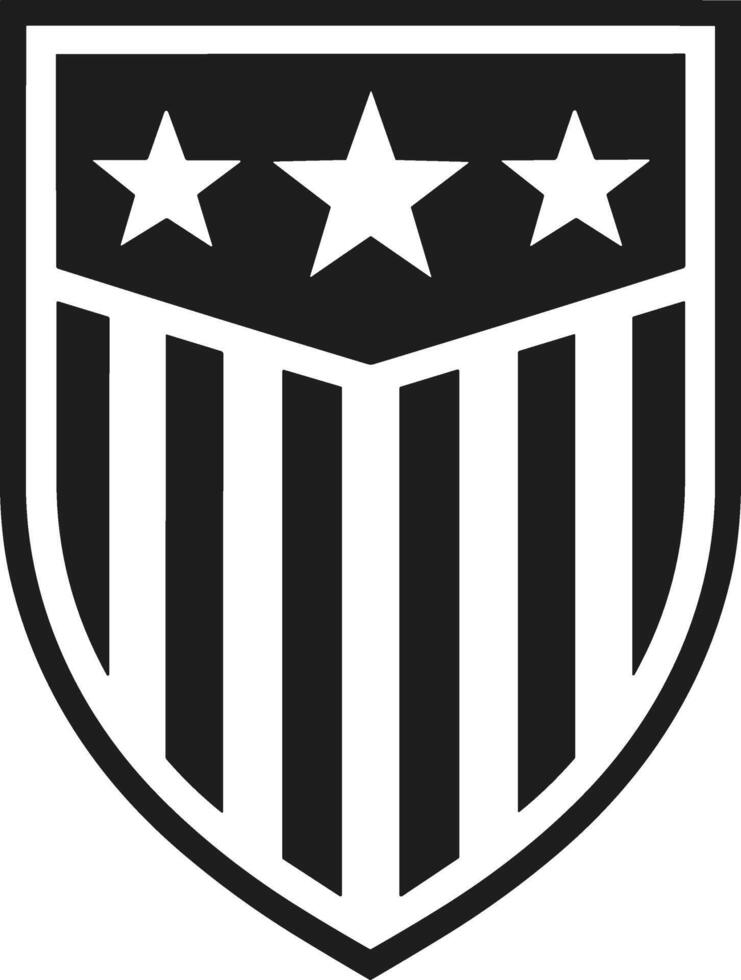 Patriotic Shield Silhouette with Stars and Stripes for USA Independence Day vector