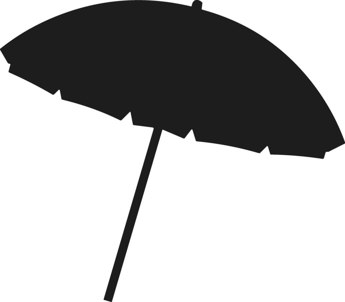 Beach Umbrella Silhouette Illustration - Summer Shade Icon vector