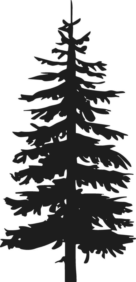 Pine Tree Silhouette - Evergreen Forest Illustration for Nature and Outdoor Designs vector