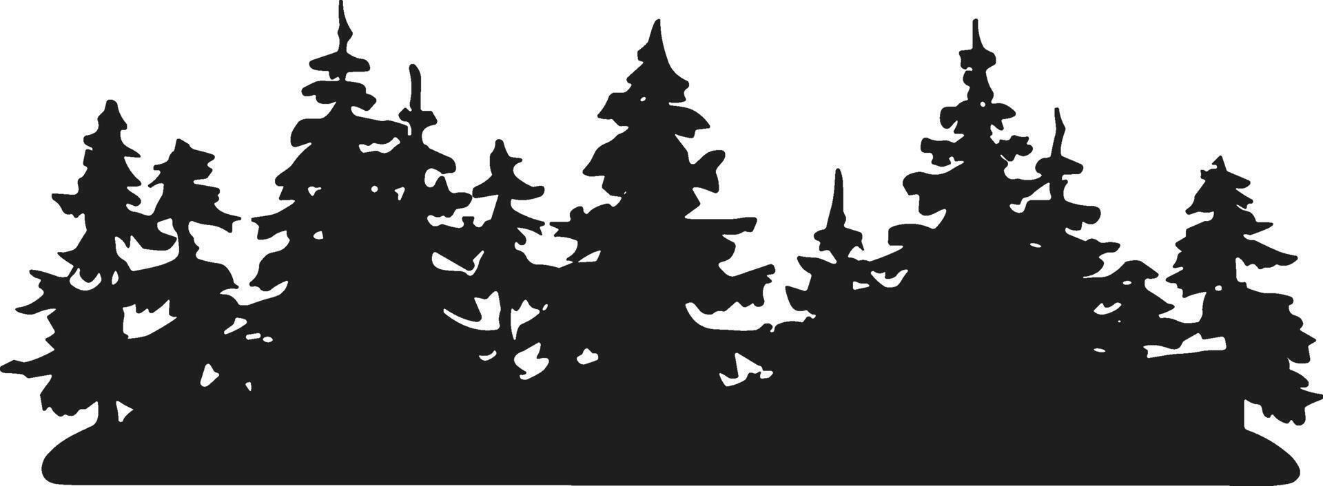 Evergreen Pine Tree Forest Silhouette - Illustration for Nature and Outdoor Themes vector