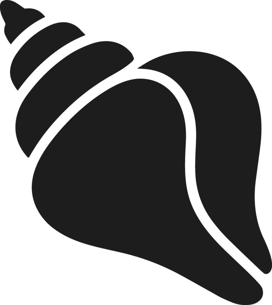 Conch Shell Silhouette - Nautical Sea Shell Illustration Design vector