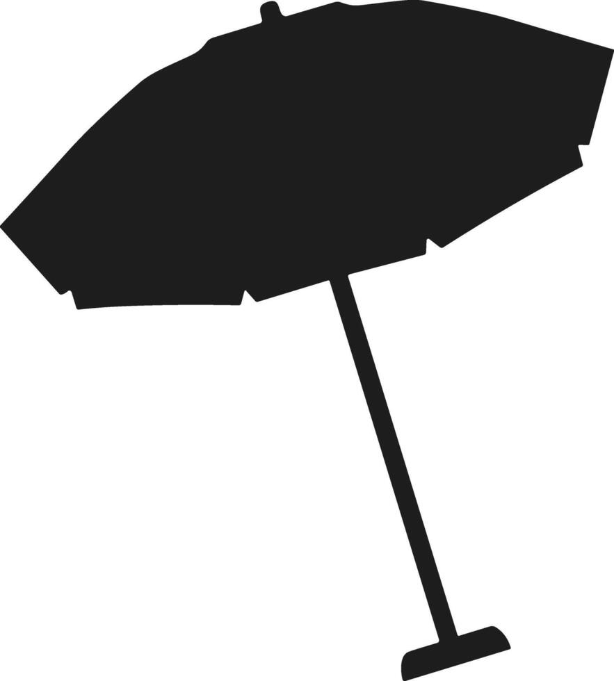 Beach Umbrella Silhouette Illustration for Summer and Travel Designs vector