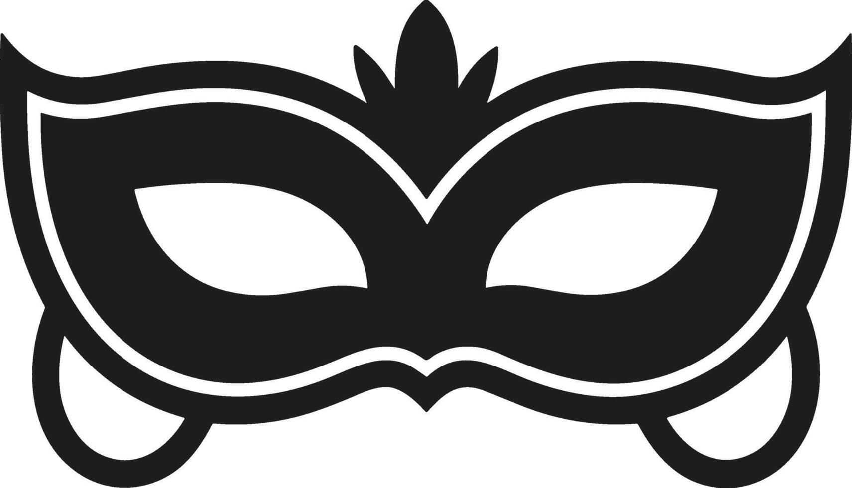 Decorative Masquerade Mask Silhouette with Hanging Loops for New Year Celebrations vector