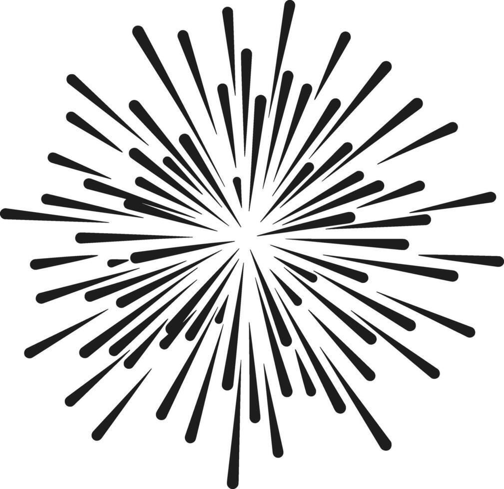 Elegant Firework Silhouette - Radiant Starburst Line Art for Festive Design vector
