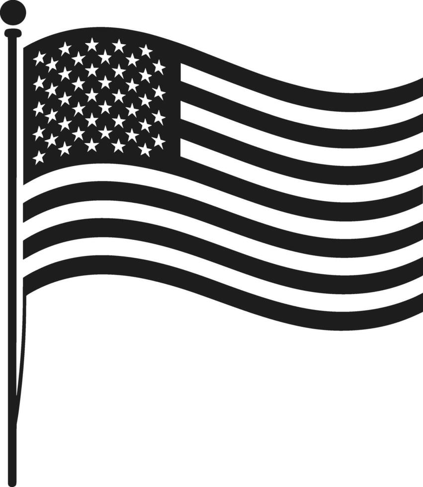 USA Flag Silhouette Illustration for Independence Day and Patriotic Themes vector