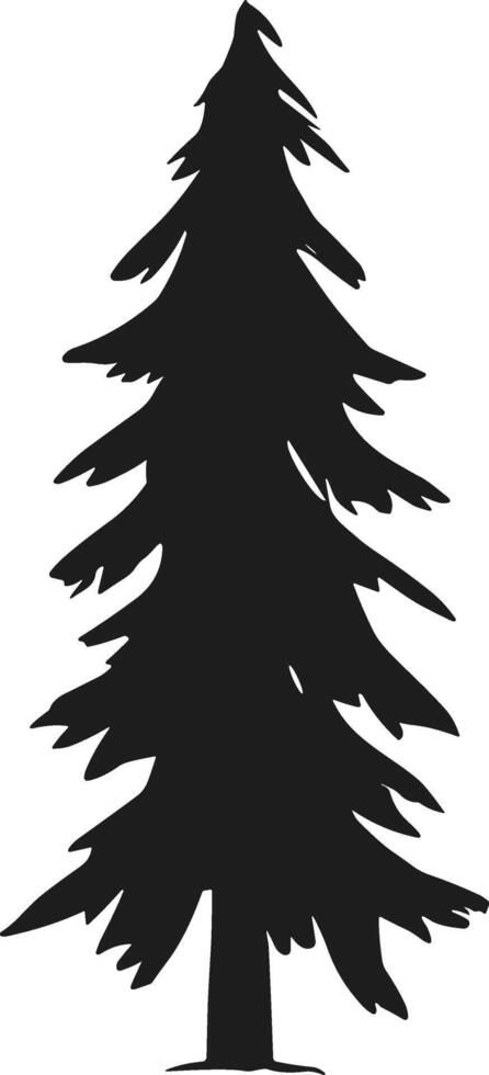 Pine Tree Silhouette - Evergreen Forest Tree Illustration for Nature and Outdoor Designs vector