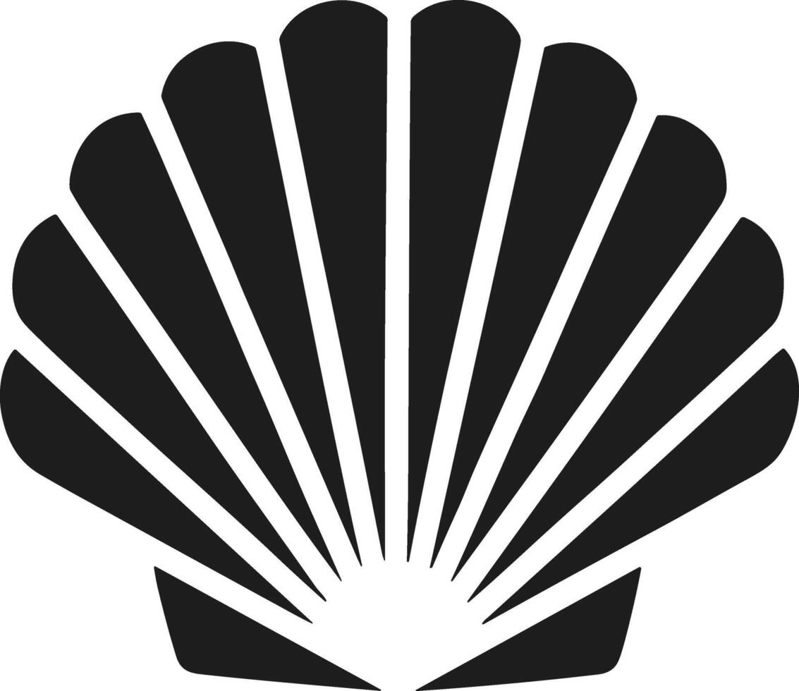 Scallop Shell Silhouette - Minimal Sea Shell Illustration vector
