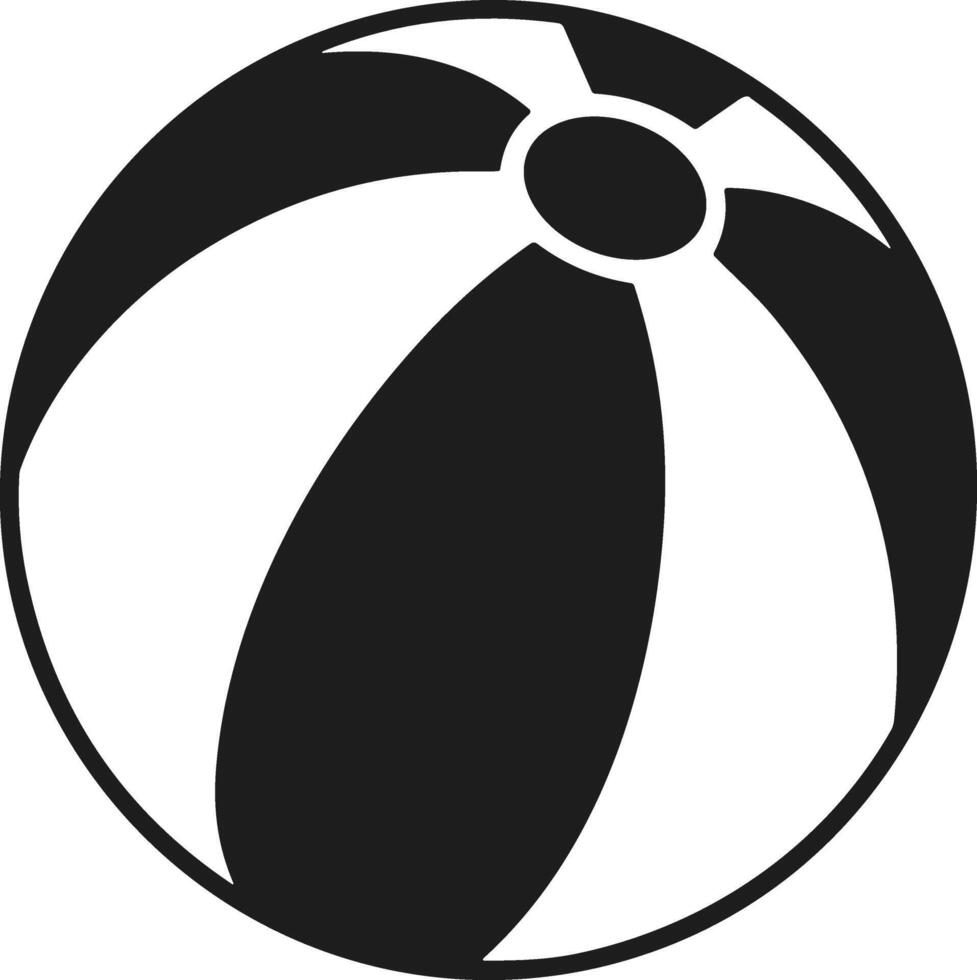 Inflatable Beach Ball Silhouette in Minimal Style vector