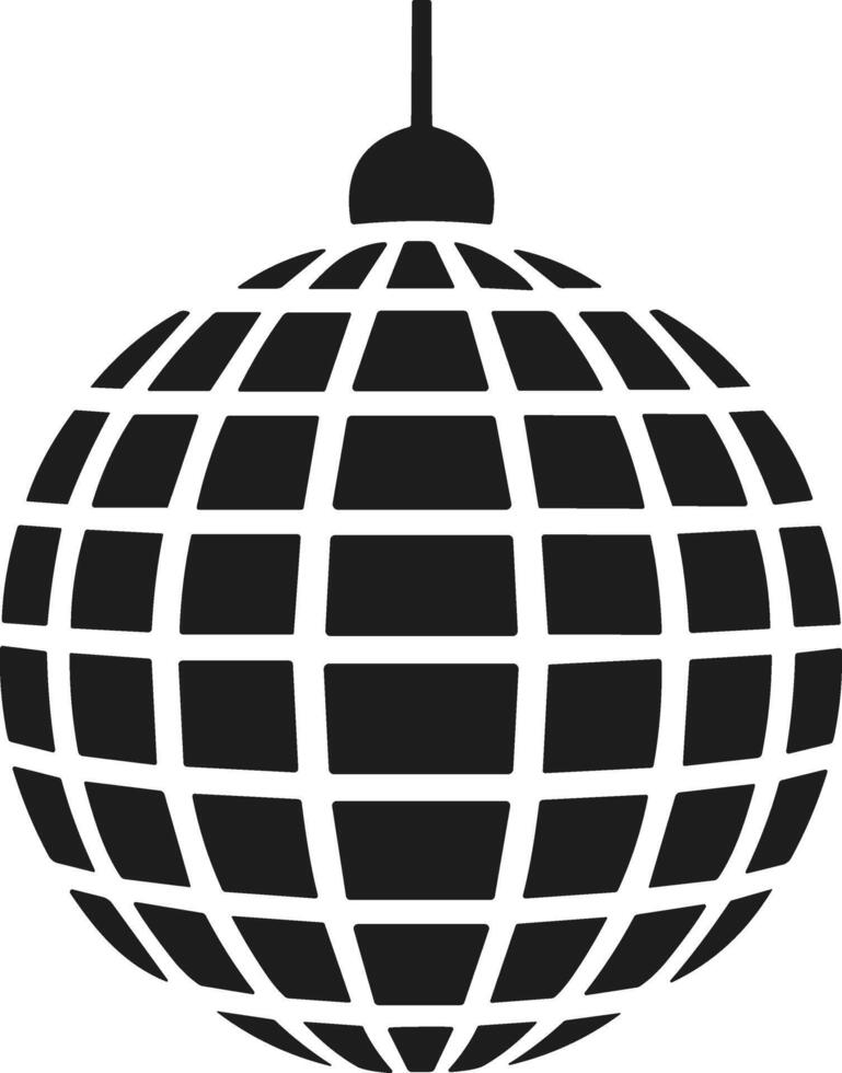 Disco Ball Silhouette - Minimal New Year Party Hanging Decoration vector