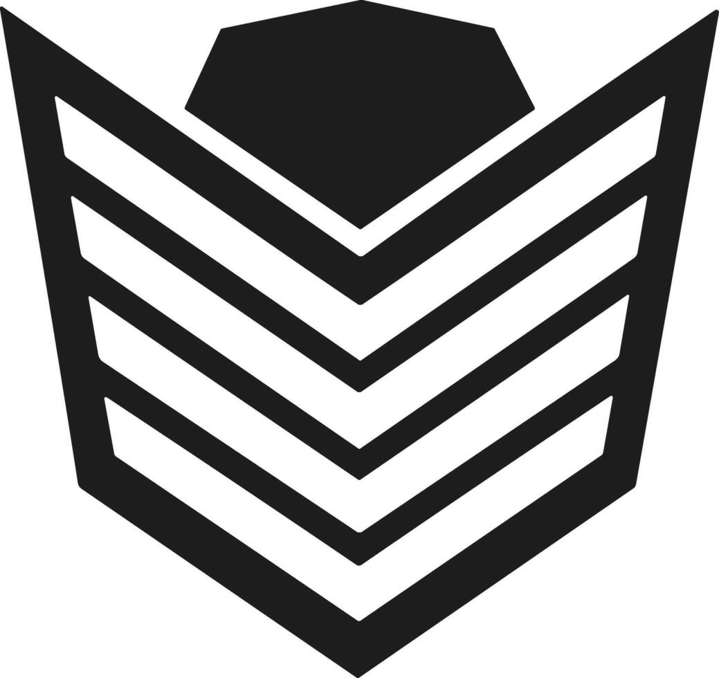 Military Rank Insignia Silhouette - Chevron Badge Emblem Icon Design vector