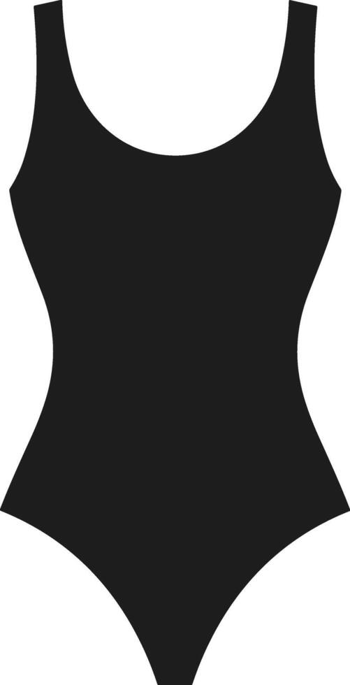 Swimsuit Silhouette - One Piece Swimwear Illustration for Summer Fashion and Beach Designs vector