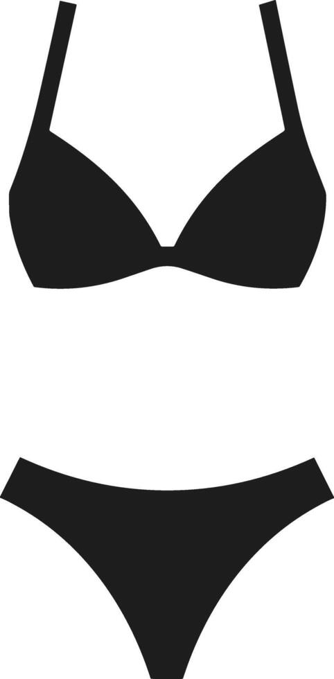 Bikini Silhouette - Minimal Two-Piece Swimwear for Summer and Beach Designs vector
