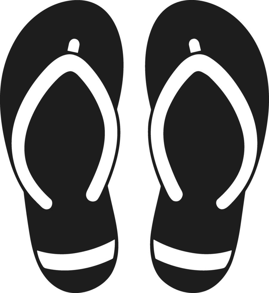 Minimalist Flip-Flop Silhouette - Summer Beach Sandals for Travel and Vacation Designs vector