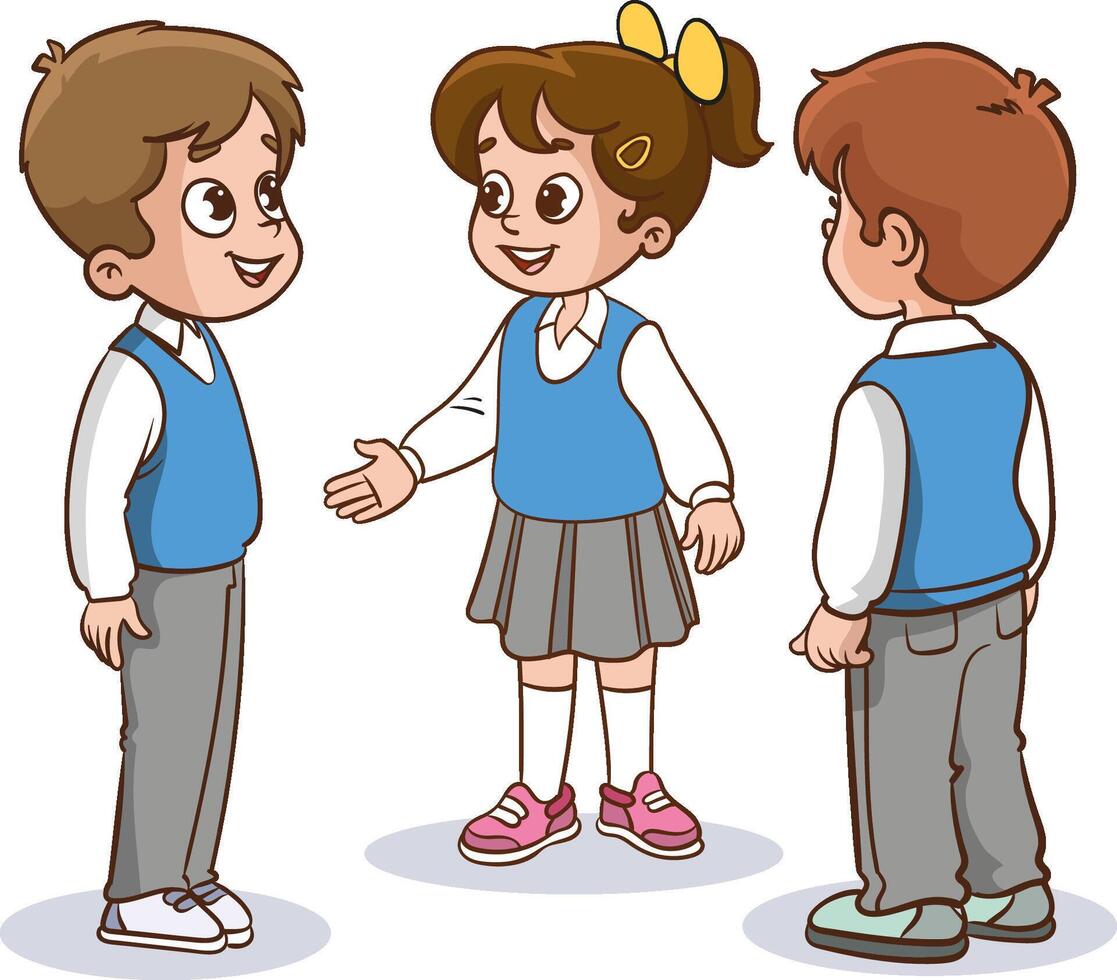 Kids talking and having fun together vector