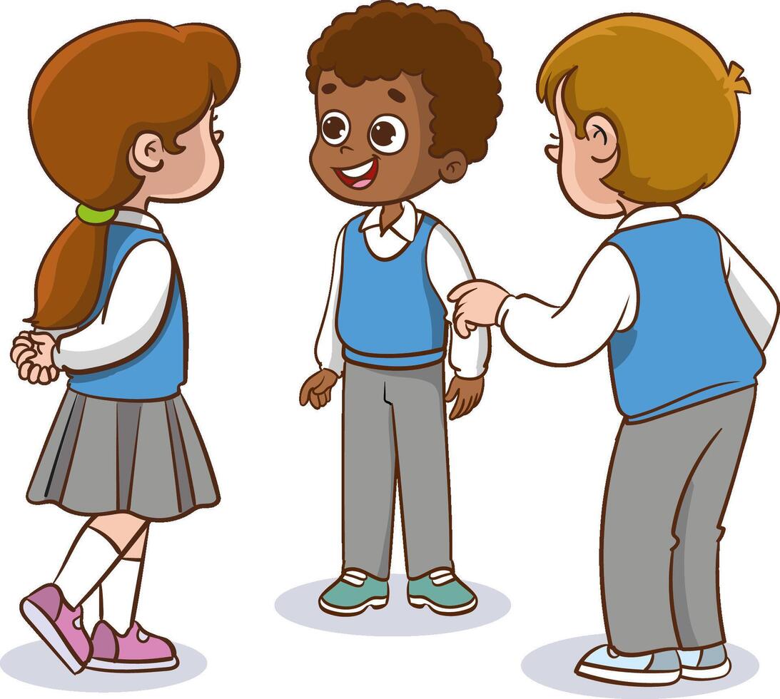 Children talking and making friends vector