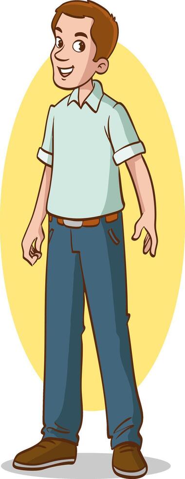 standing young man. Flat illustration isolated on white background vector
