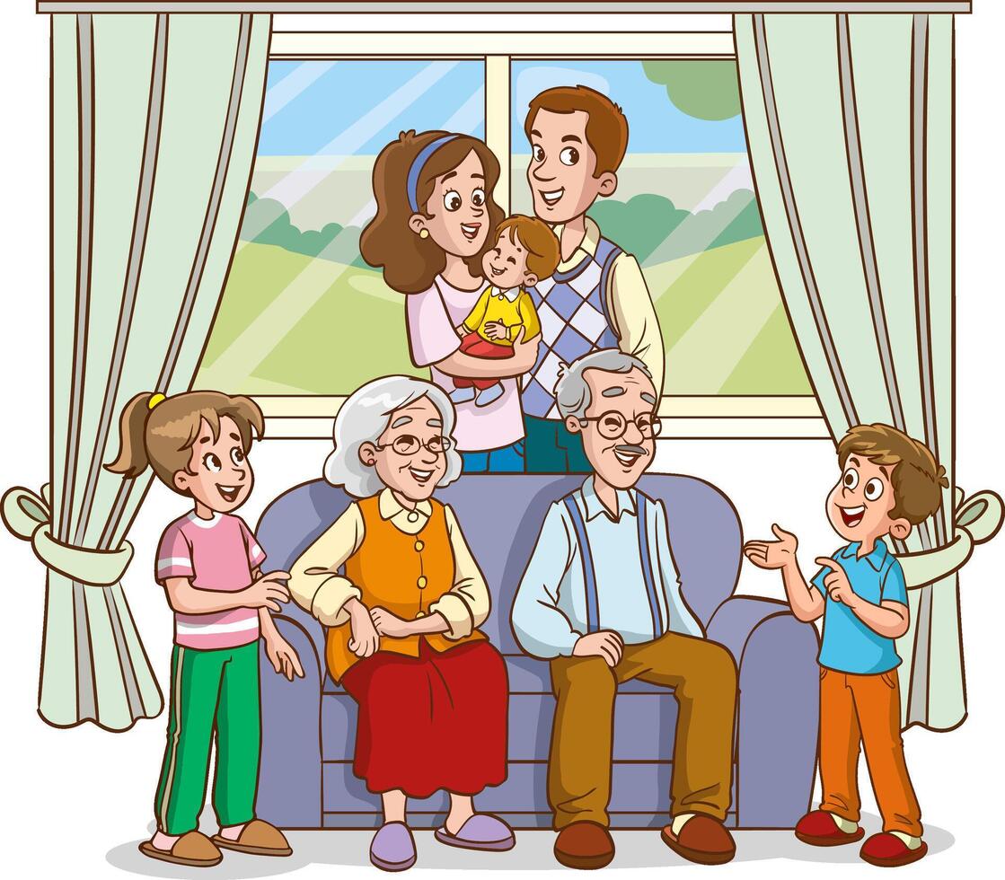 happy family together vector