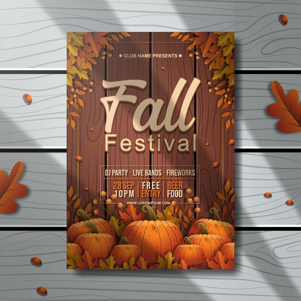 Fall Festival promotional poster vector