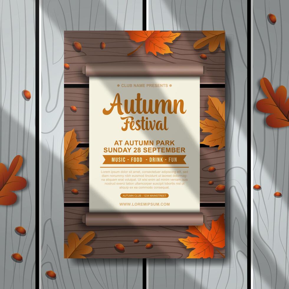 realistic modern autumn poster invitation template vector