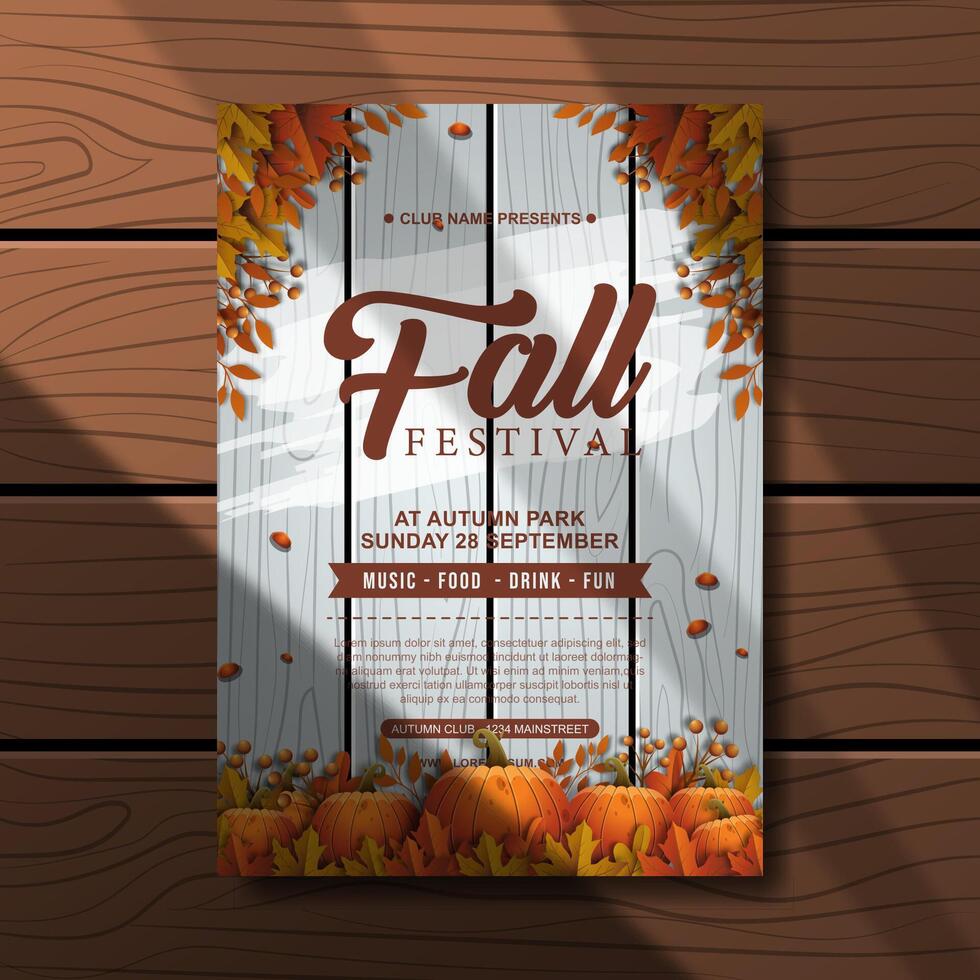 modern vertical poster for autumn celebration vector
