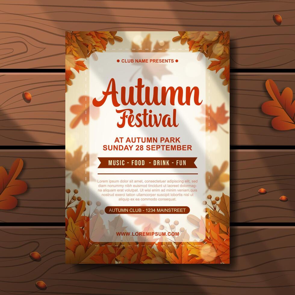 beautiful autumn festival poster invitation template vector