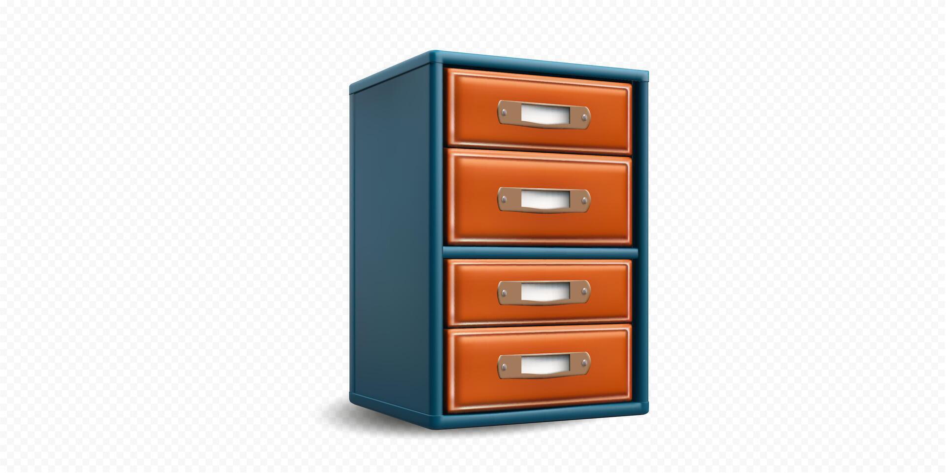 Colorful drawer cabinet design vector