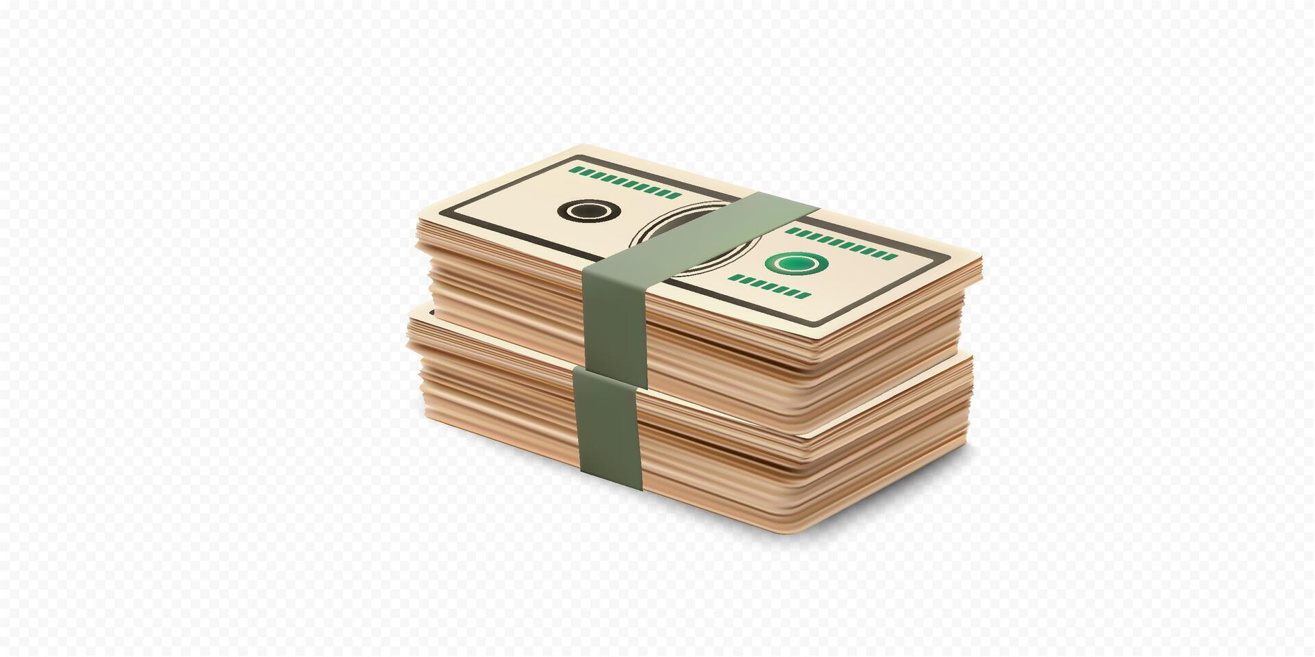 Stack of money bundles vector