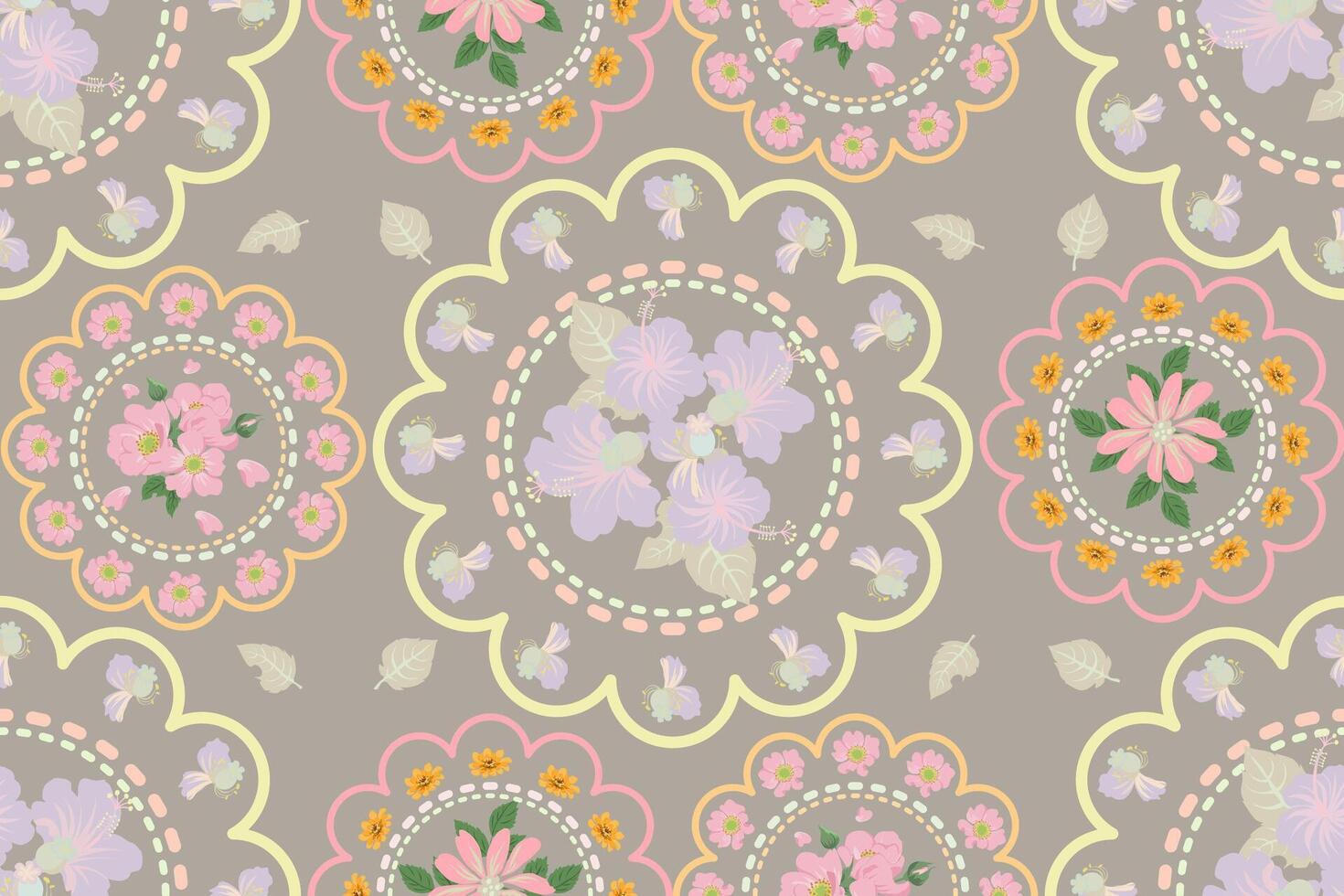 Colorful floral pattern design vector